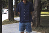 【Universal Works】Camp Shirt In Navy Linen Cotton