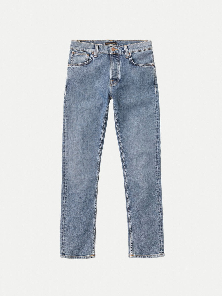 Nudie Jeans】Grim Tim Broken Faded／13.75oz／合身小直筒– Blue 