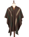 【Indigofera】 Poncho, Cotton/Wool, Brown / Green／