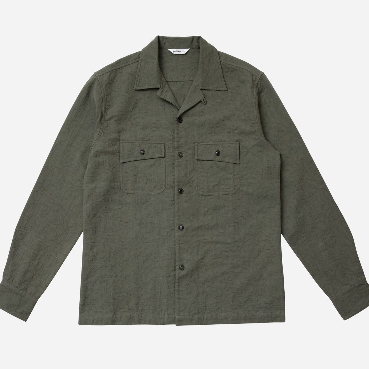 【3sixteen】JACQUARD CAMP SHIRT OLIVE