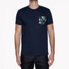 [Naked and Famous] Pocket Tee - Navy + Flower Painting - Navy