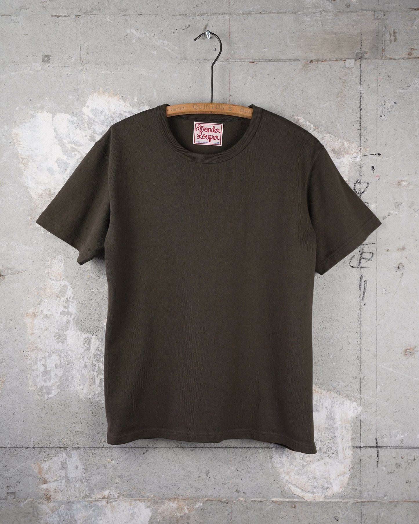 Wonder Looper】Crewneck T-shirt - Double Heavyweight - Khaki Green