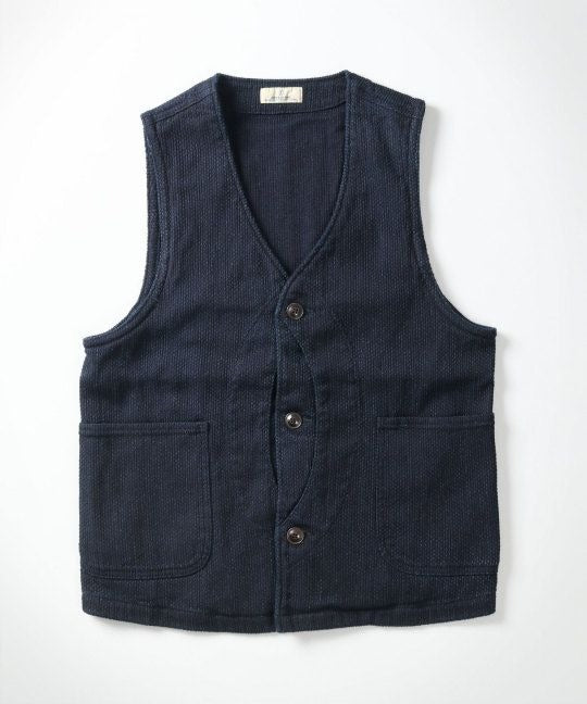 Japan Blue Jeans】藍染刺子背心／11oz／INDIGO SASHIKO VEST – Blue